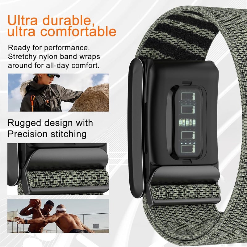 surundo Nylon Sport Band Compatible with Whoop Band 4.0 Strap Men Women with Bumper Case, Breathable Nylon Adjustable Waterproof Replacement Wristbands Straps for Whoop 4.0 - Image 3